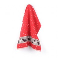 Handdoek - Kippen - Rood
